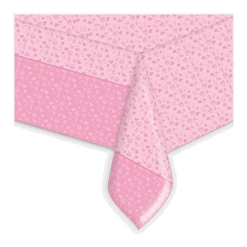 Tovaglia plastificata Cm. 270x140 Baby Rosa