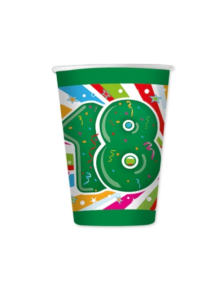 Bicchieri carta 200 cc. - 18 anni - Confezione 8 pezzi