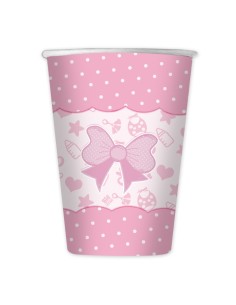 Bicchieri carta 200 cc. - Baby Girl rosa - Confezione 8 pezzi