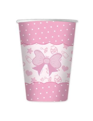 Bicchieri carta 200 cc. - Baby Girl rosa - Confezione 8 pezzi
