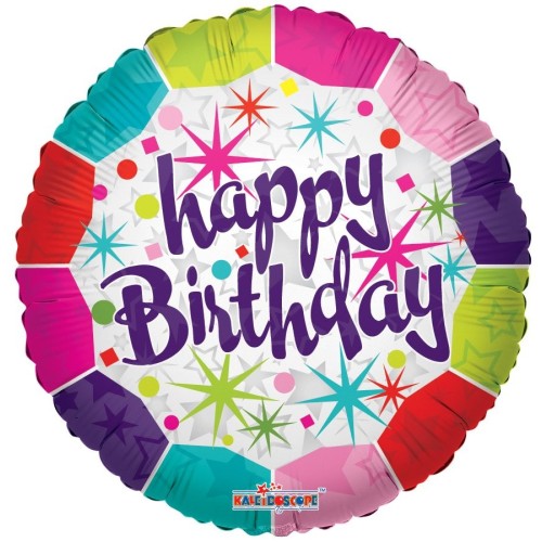Palloncino mylar rotondo Happy Birthday cm. 45