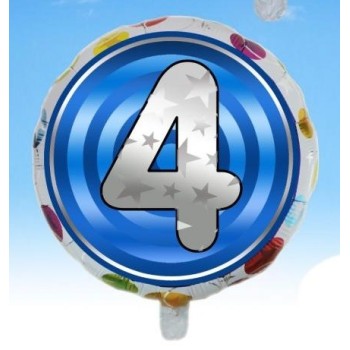 Palloncino mylar rotondo "Number" Cm. 45 - Nr. 4