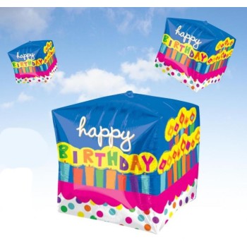 Palloncino mylar quadrato Happy Birthday cm. 45