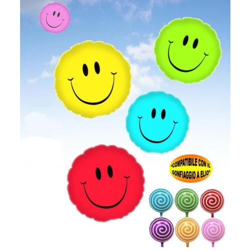 Palloncino mylar rotondo Smile & Lollipop Cm. 45