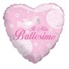 Palloncino mylar sagomato cuore Il mio Battesimo rosa Cm. 45