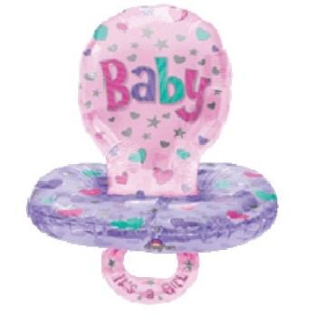 Palloncino mylar Super Shape Ciuccio Baby Rosa