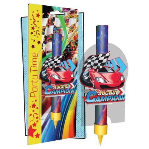 Candelina flumbè con disegno in pvc BOY Cm. 12