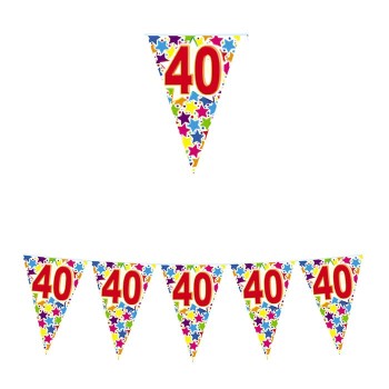Festone bandierine pvc 40 anni - Mt. 6