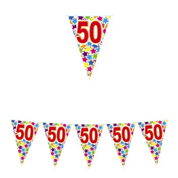 Festone bandierine pvc 50 anni - Mt. 6