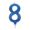 Candelina per torta glitterata maxi blu Cm. 15 - Nr. 8