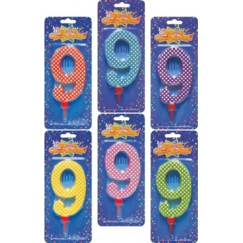 Candelina per torta numero pois maxi Cm. 12 - Nr. 9