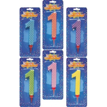 Candelina per torta numero pois maxi Cm. 12 - Nr. 1