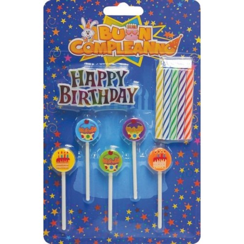 Candeline 'Happy Birthday' Multicolori Per Torte Di Compleanno - In Cera, Per Bambini E Adulti