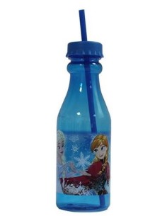 Borraccia plastica bottiglia con cannuccia Frozen