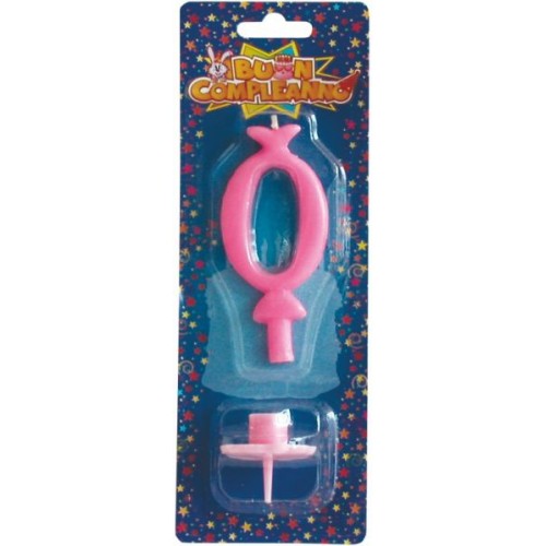 Candelina numero classico Rosa - N. 0