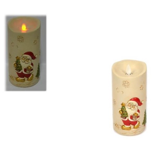 Candela ceramica con led Babbo Natale Cm. 17x9