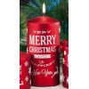 Candela cera metallizzata Merry Christmas Cm. 7,5x15