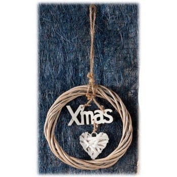 Ghirlanda in salice naturale XMAS Diametro Cm. 15,5