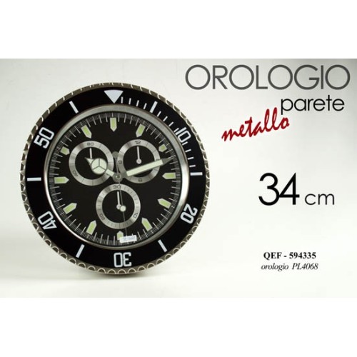 Orologio da parete quadrante in metallo Cm. 34