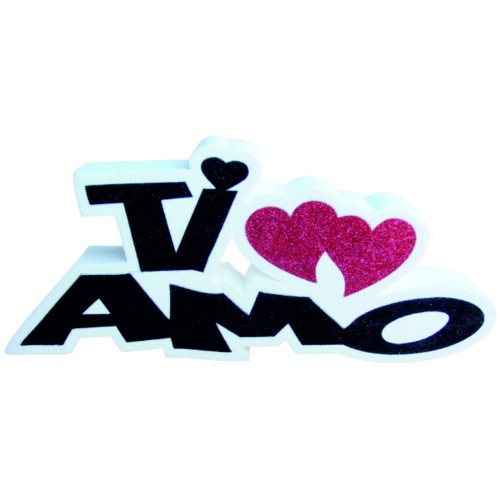 Scritta polistirolo sagomata "Ti Amo" Cm. 17x40x5