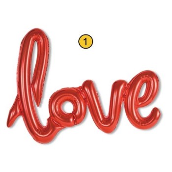 Scritta mylar Love rossa Cm. 108x64 in blister