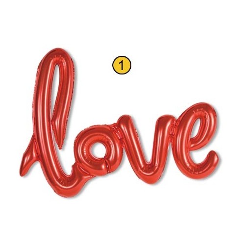 Scritta mylar Love rossa Cm. 108x64 in blister