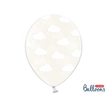 Palloncini lattice monocolore High Quality 11" Cm. 30 Nuvolette Trasparenti Crystal - Confezione 50 pz