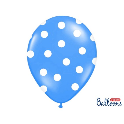 Palloncini lattice monocolore High Quality 11" Cm. 30 Pois Celesti - Confezione 50 pz