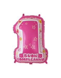 Palloncino mylar "One Pink" Cm. 45x62 - Blister singolo