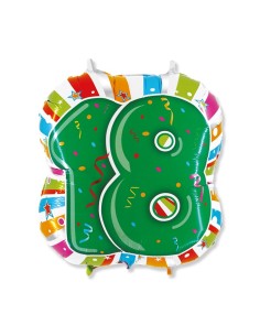 Palloncino mylar "18" Cm. 59x64 - Blister singolo