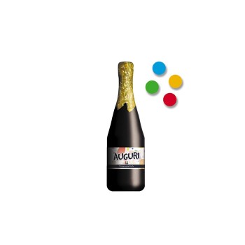 Bottiglia spumante sparacoriandoli Multicolor Cm. 20