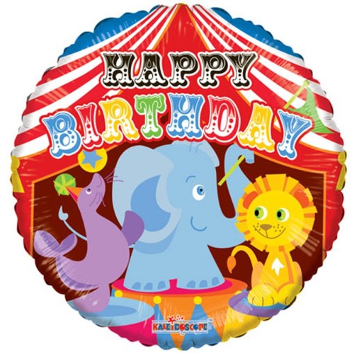 Palloncino mylar rotondo 18" Cm. 45 - Happy Birthday Circus
