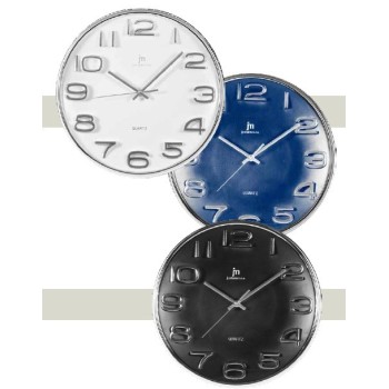 Orologio da parete cromato ABS deluxe con numeri a rilievo Cm. 33