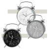Orologio da parete cromato ABS a forma di sveglia deluxe con numeri a rilievo Cm. 32