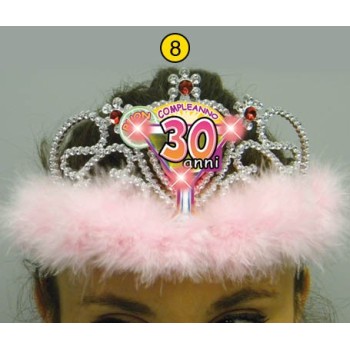 Coroncina tiara con led luminosi - 30 anni