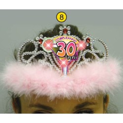 Coroncina tiara con led luminosi - 30 anni