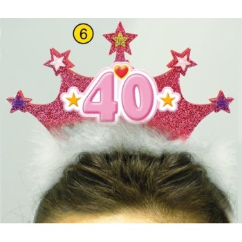 Cerchietto glitterato "40 anni"