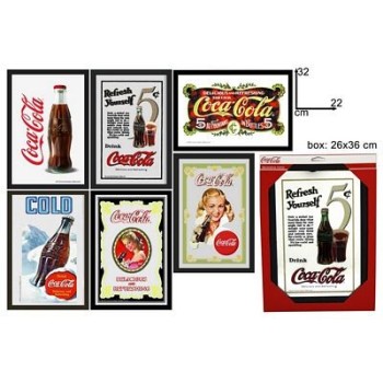 Specchio con cornice Coca Cola Cm. 22x32
