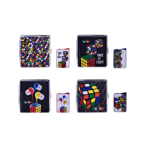 Set regalo Rubik's con portasigarette e accendino in box quadrato