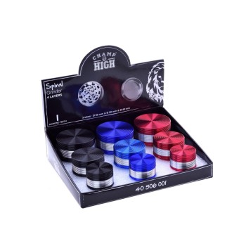 Expo 9 Grinder in metallo rigato colorato Champ - Mis. 40-50-60mm