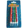 Blister 8 candeline per torta stelo con stelline multicolor