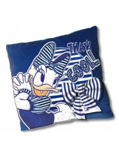 Cuscino quadrato peluche con fiocco Paperina blu Cm. 40x40
