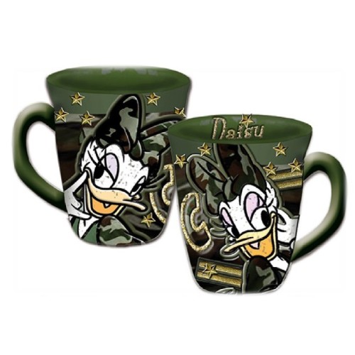 Tazza mug ceramica bombata Paperina militare