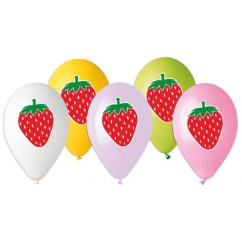 Palloncini lattice grandi Cm. 33 Fragole multicolor - Blister 3 pezzi