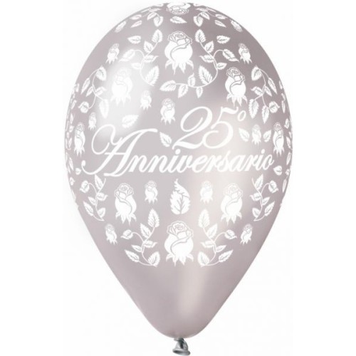 Palloncini lattice grandi Cm. 30 25° Anniversario stampa Globo - Blister 100 pezzi