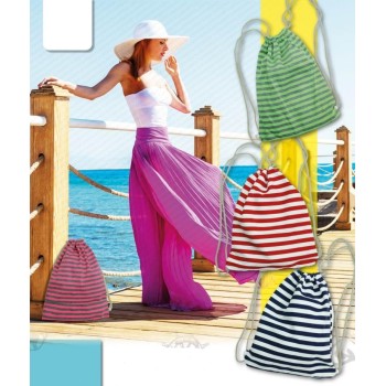 Sacca in tessuto con laccetti "Navy Stripes" Cm. 40x23