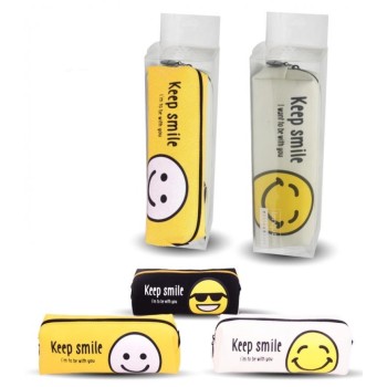 Astuccio rettangolare in tessuto Smile Cm. 21x6x6