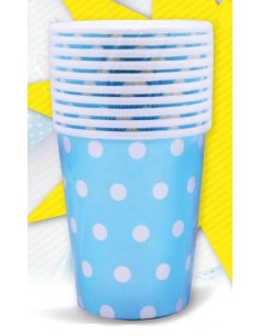 Bicchieri carta "Pois celesti" - Set 10 pezzi