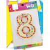 Candelina per torta Big Cm. 12,5 - Happy Birthday multicolor - N. 8