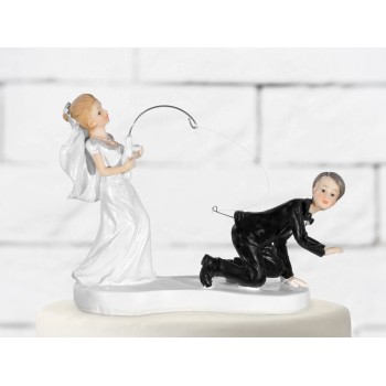 Cake topper resina sposi "pesca" Cm. 13